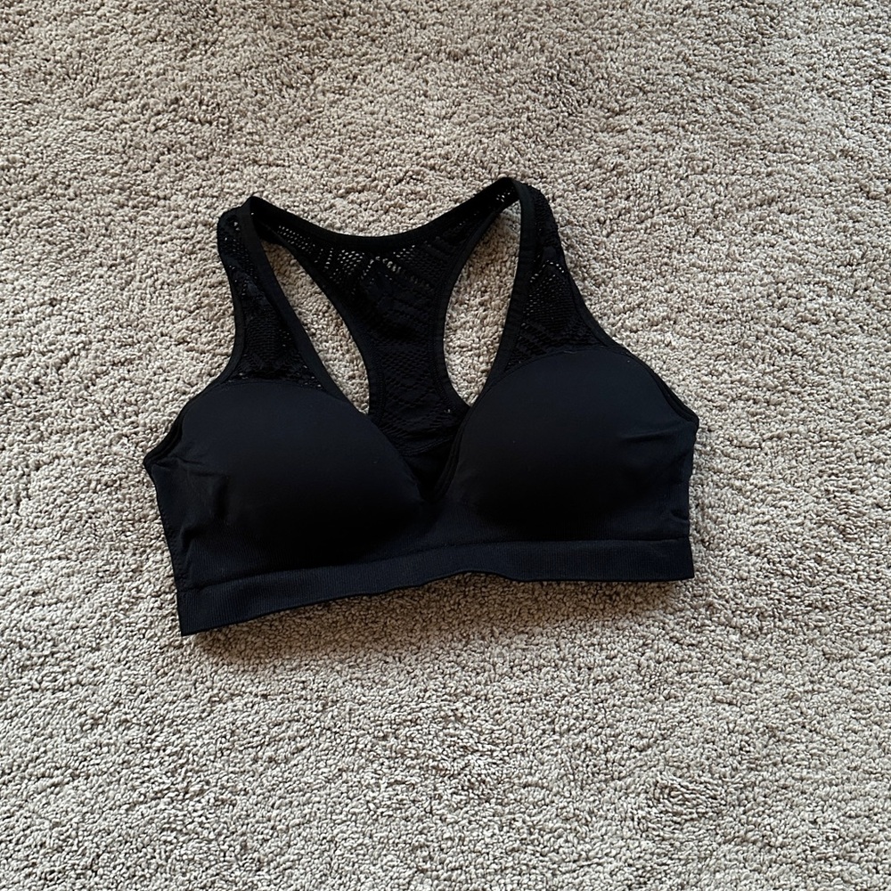 Black Lace Racerback Sports Bra
